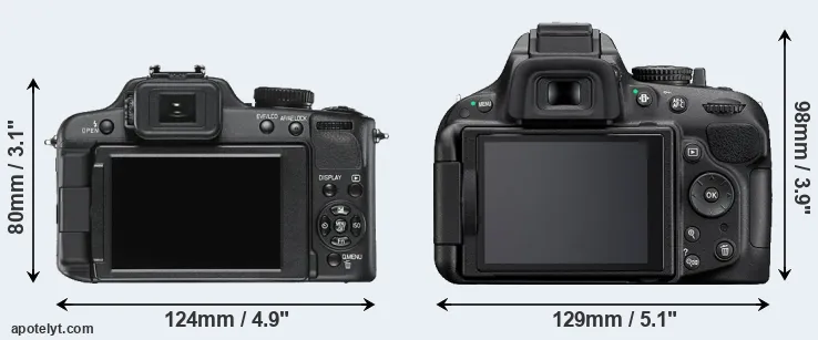 Comparison V-LUX 2 or D5200 rear