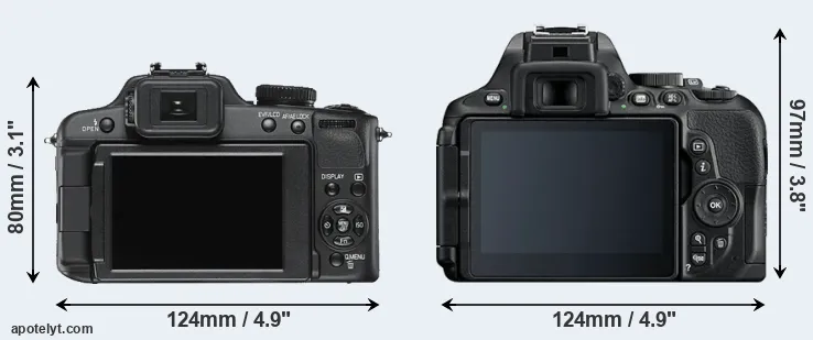 Comparison V-LUX 2 or D5600 rear