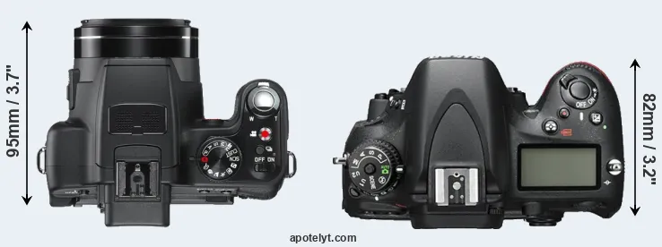 Compare V-LUX 2 versus D600 top
