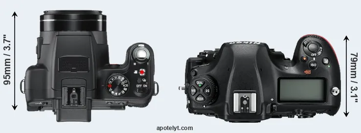 Compare V-LUX 2 versus D850 top