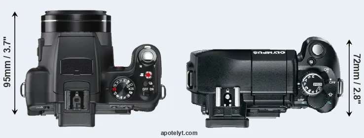 Compare V-LUX 2 versus E-330 top