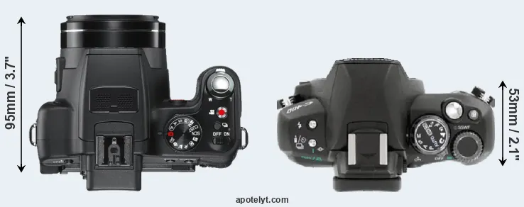 Compare V-LUX 2 versus E-400 top