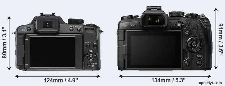 Comparison V-LUX 2 or E-M1 II rear