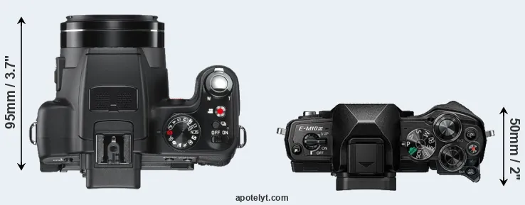 Compare V-LUX 2 versus E-M10 III top