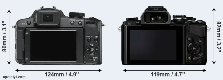 Comparison V-LUX 2 or E-M10 rear