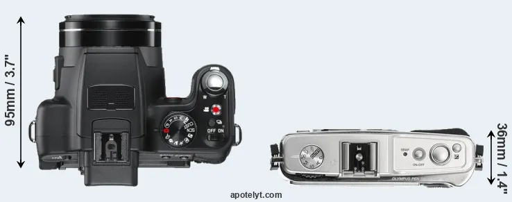 Compare V-LUX 2 versus E-P1 top