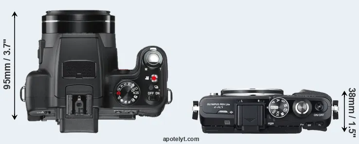 Compare V-LUX 2 versus E-PL7 top