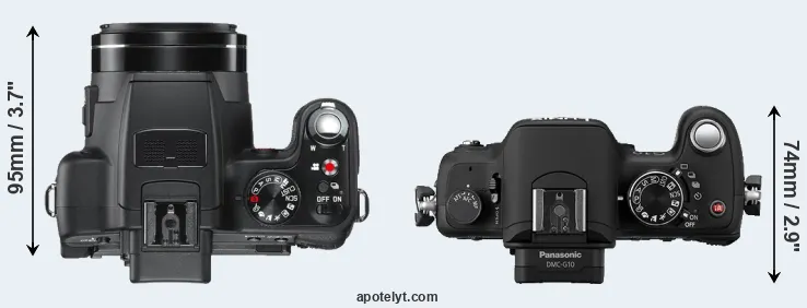 Compare V-LUX 2 versus G10 top