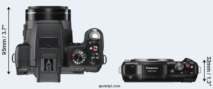 Compare V-LUX 2 versus GF3 top