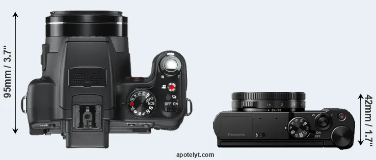 Compare V-LUX 2 versus LX10 top