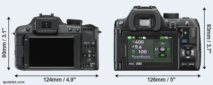 Comparison V-LUX 2 or K-70 rear