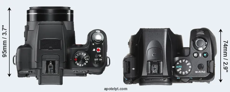 Compare V-LUX 2 versus K-70 top