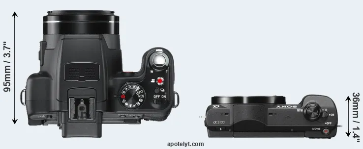 Compare V-LUX 2 versus A5100 top