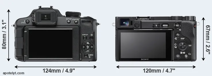 Comparison V-LUX 2 or A6100 rear