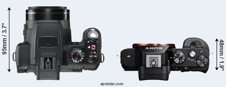Compare V-LUX 2 versus A7 top
