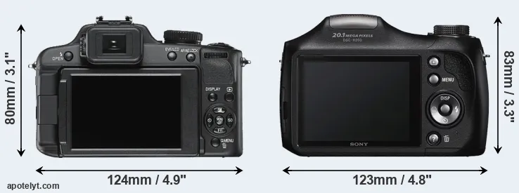 Comparison V-LUX 2 or H200 rear