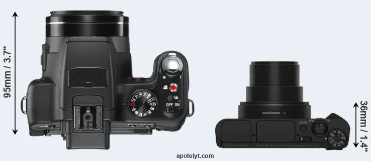 Compare V-LUX 2 versus HX80 top