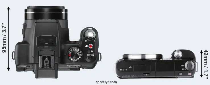Compare V-LUX 2 versus NEX-F3 top