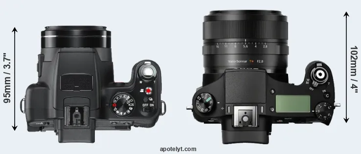 Compare V-LUX 2 versus RX10 top