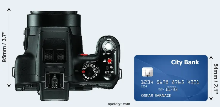 V-LUX 3 versus credit card top view