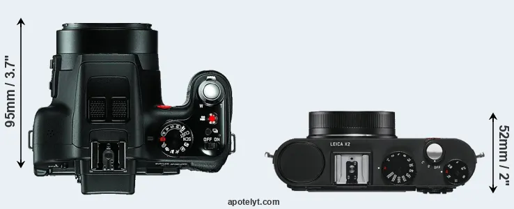 Compare V-LUX 3 versus X2 top