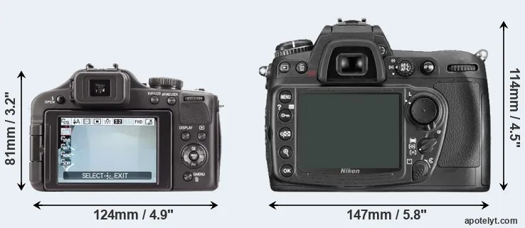 Comparison V-LUX 3 or D300 rear