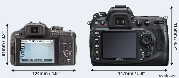 Comparison V-LUX 3 or D300S rear
