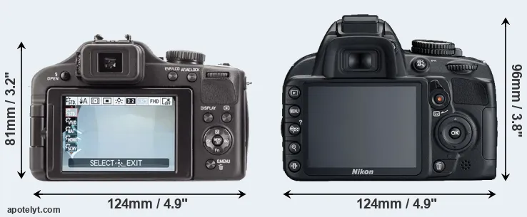 Comparison V-LUX 3 or D3100 rear