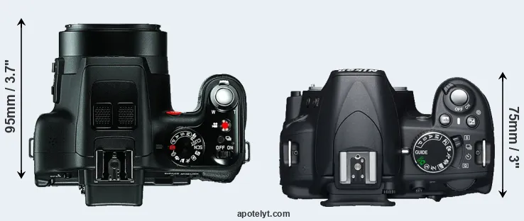 Compare V-LUX 3 versus D3100 top