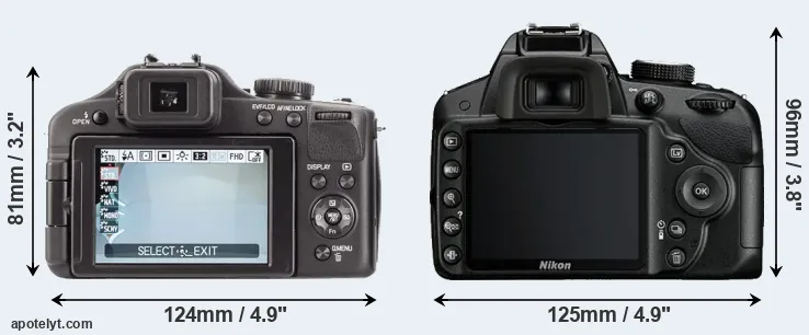 Comparison V-LUX 3 or D3200 rear
