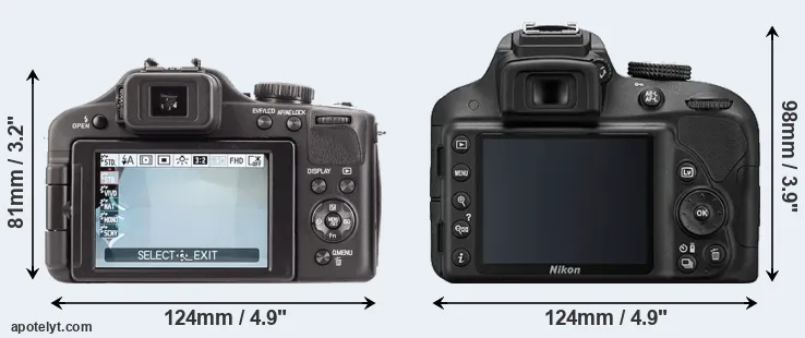 Comparison V-LUX 3 or D3300 rear