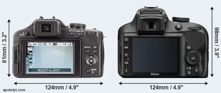 Comparison V-LUX 3 or D3400 rear