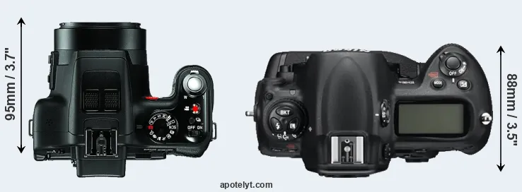 Compare V-LUX 3 versus D3S top