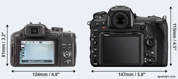 Comparison V-LUX 3 or D500 rear