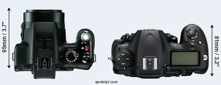 Compare V-LUX 3 versus D500 top