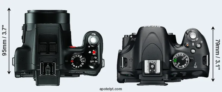 Compare V-LUX 3 versus D5100 top