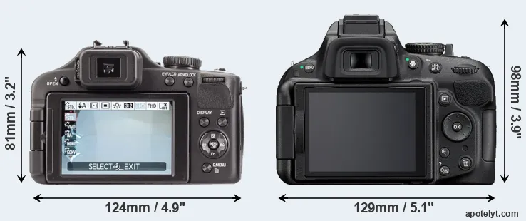 Comparison V-LUX 3 or D5200 rear