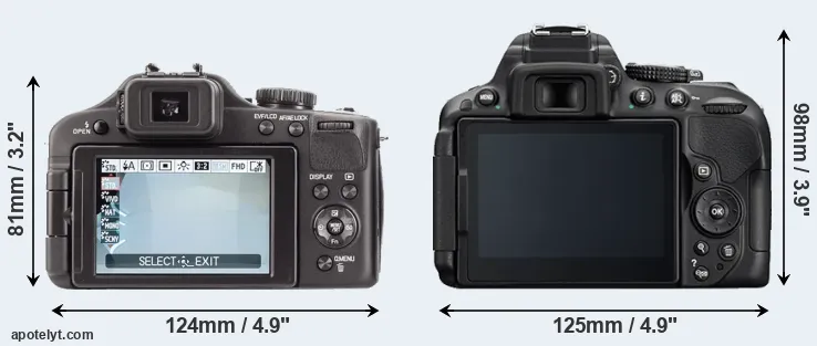 Comparison V-LUX 3 or D5300 rear