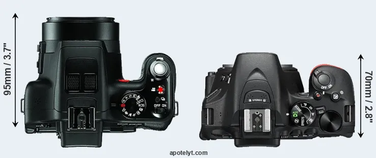 Compare V-LUX 3 versus D5500 top