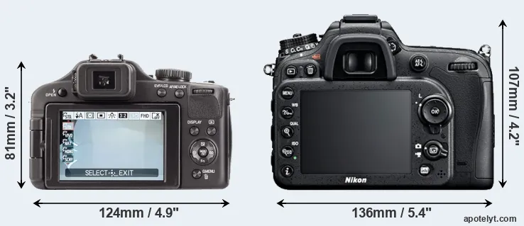 Comparison V-LUX 3 or D7100 rear