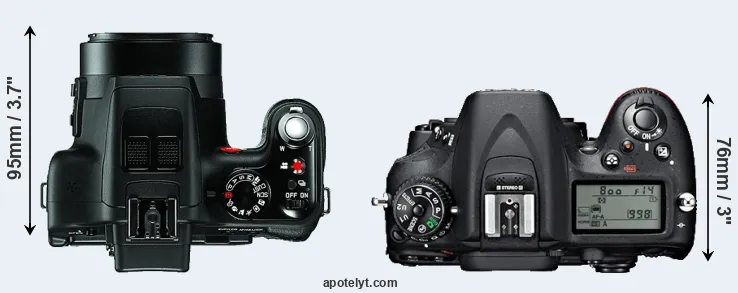 Compare V-LUX 3 versus D7100 top