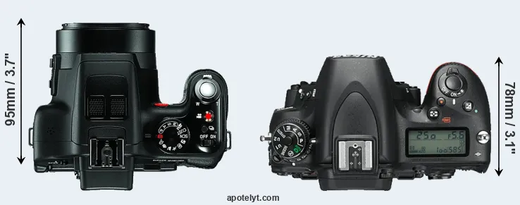 Compare V-LUX 3 versus D750 top
