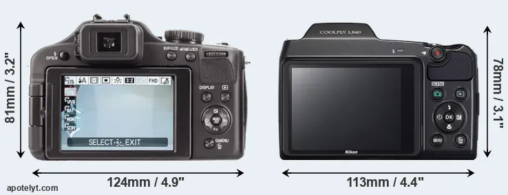 Comparison V-LUX 3 or L840 rear