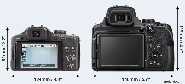 Comparison V-LUX 3 or P1000 rear
