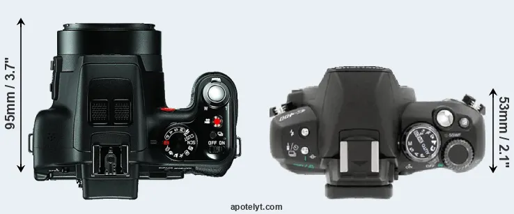 Compare V-LUX 3 versus E-400 top