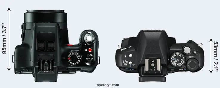 Compare V-LUX 3 versus E-450 top