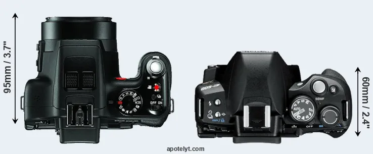 Compare V-LUX 3 versus E-600 top