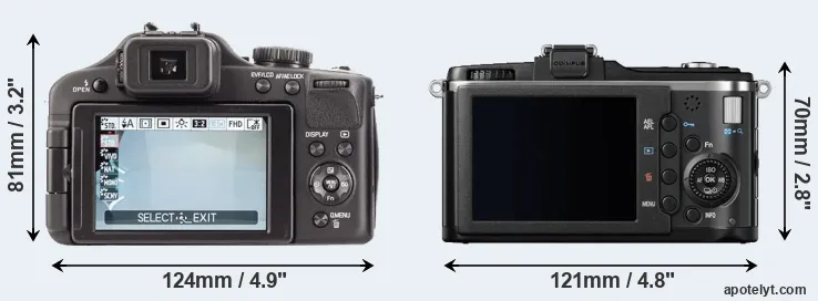 Comparison V-LUX 3 or E-P2 rear