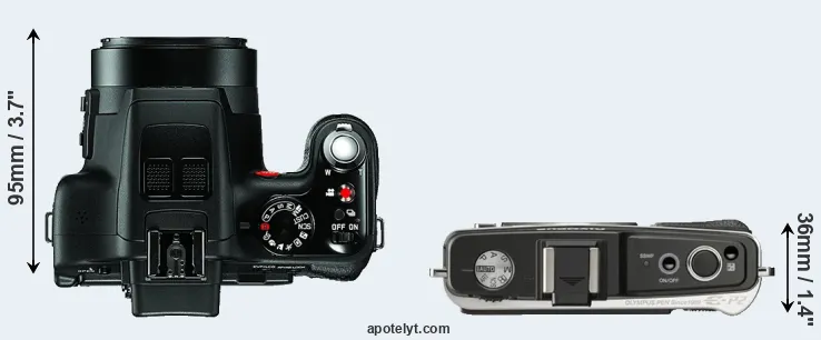 Compare V-LUX 3 versus E-P2 top