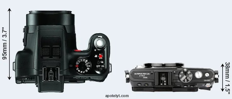 Compare V-LUX 3 versus E-PL5 top